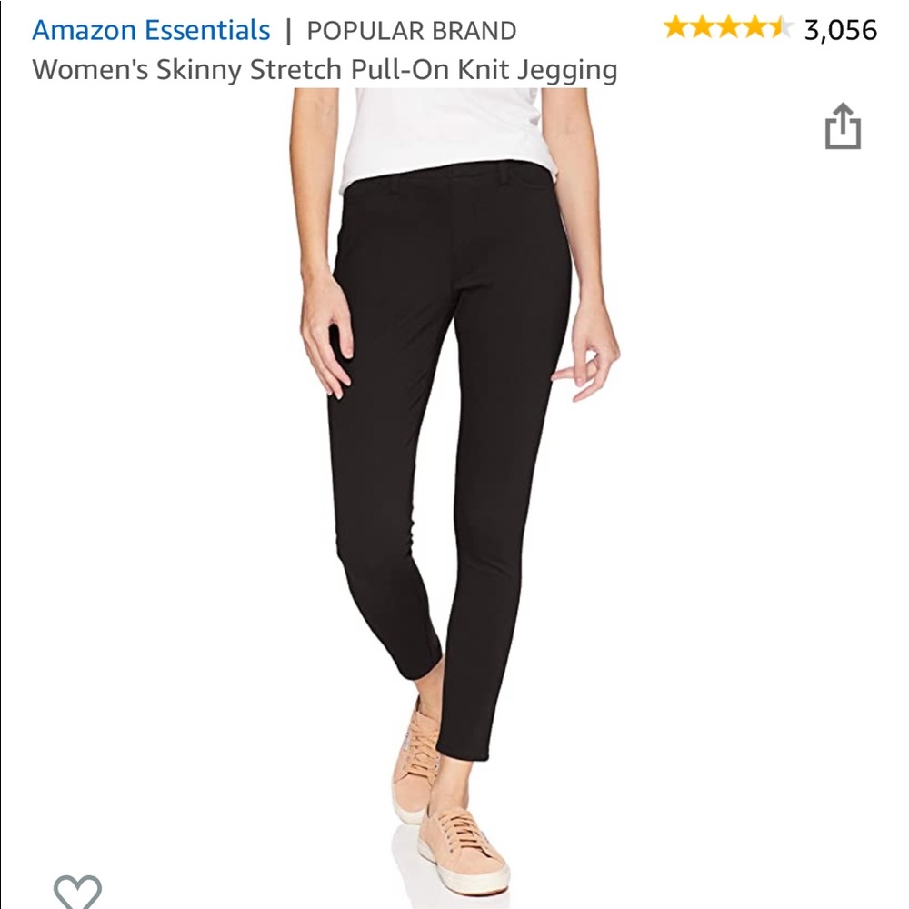 Amazon Essentials Mid-rise Black Jeggings - SHORT